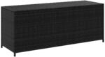 vidaXL Aufbewahrungsbox Poly Rattan Schwarz Gartentruhe Auflagenbox Kissenbox