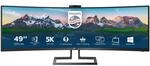 Philips 499P9H 49 zoll Curved, DQHD USB Hub Monitor, 70Hz, VA Panel, 5ms GtG, HDR400,