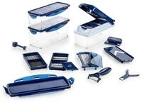 Genius Nicer Dicer Plus (18 Teile) in saphirblau - Obstschneider Zwiebelschneider