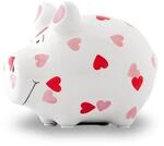KCG Spardose Schwein Herzchen wei&szlig; klein