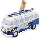 BRISA VW Collection - Volkswagen Spar-B&uuml;chse-Schwein-Dose mit Surfbrett im T1 Bulli