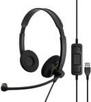 Sennheiser SC60 Headset (binaural / beidseitig, USB, f&uuml;r Microsoft Lync) Schwarz,
