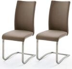 Robas Lund Esszimmerstuhl Leder cappuccino 2er Set, belastbar bis 130 kg,