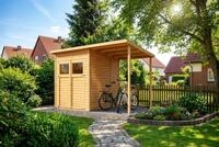 Alpholz Ger&auml;tehaus Mollie Plus 335x199 cm Fichtenholz 14 mm Wandst&auml;rke...