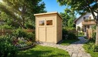 Alpholz Ger&auml;tehaus Mollie 197x193 cm Fichtenholz 14 mm Wandst&auml;rke Pultdach