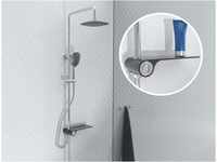 SCHÜTTE 60511 AQUASTAR Duschsystem ohne Armatur mit Ablage, Komplett Dusch-Set