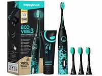 happybrush® Elektrische Schall-Zahnbürste Eco VIBE 3 AllBlack - Nachhaltige