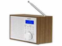 Denver DAB-46 DAB+ und UKW-Radio, Uhr und Wecker, 2 W Audio-Ausgang, Holz-Finish,
