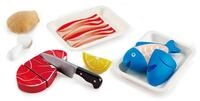 Hape Fisch und Fleisch Set - Rollenspiel aus Holz, Lebensmittel-Set f&uuml;r Kinder,