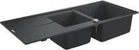 Grohe K400 Kompositsp&uuml;le mit Abtropffl&auml;che granit schwarz 31643AP0 116 x 50 cm