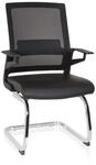 hjh OFFICE 732105 Besucherstuhl Inventor V PRO Kunstleder/Netz Schwarz Stuhl