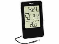 TFA Dostmann Digitales Thermo-Hygrometer, 30.5048.01, mit Uhrzeit, für innen und