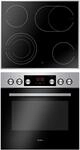 Einbauherd Set | Backofen mit Grill und Umluft | Rahmenloses Glaskeramik...