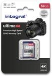 Integral 128 GB SD-Karte 4K Ultra-HD-Video High Speed SDXC V30 UHS-I U3 Class 10