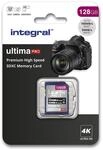 Integral SD-Speicherkarte, 128 GB, 4 K, Video-Lesegeschwindigkeit, 180 MB/s,