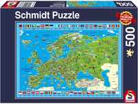 Schmidt Spiele Puzzle 58373 Europa entdecken, 500 Teile Puzzle, bunt