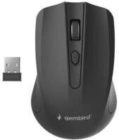 Gembird 4-Button Wireless Optical Mouse with USB Nano Receiver, Black - Ideal for