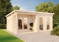 Alpholz Gartenhaus Orkus-44 aus Holz in Naturbelassen mit 44 mm Wandst&auml;rke, Gr&ouml;&szlig;e: