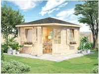Alpholz 5-Eck Gartenhaus Monica Royal aus Massiv-Holz | Gerätehaus mit 28 mm