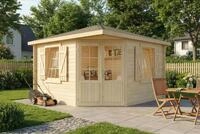 Alpholz 5-Eck Gartenhaus Monica Royal aus Massiv-Holz, Ger&auml;tehaus mit 28 mm