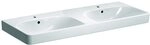 Geberit Doppelwaschtisch Smyle Square 120x48cm, m Hahnloch, mit &Uuml;berlauf, wei&szlig;