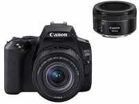 Canon EOS 250D Digitalkamera - mit Objektiven EF-S 18-55mm F4-5.6 IS STM + EF...