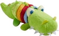 HABA 304759 - Ratterfigur Kroko, Baby-Spielzeug aus Stoff mit Rattermotor, Spielzeug