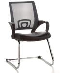hjh OFFICE 650410 Freischwinger Visto NET V Kunstleder Schwarz/Grau Besucherstuhl