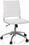 hjh OFFICE 720003 B&uuml;rostuhl Trisha Kunstleder Wei&szlig; moderner Drehstuhl ohne