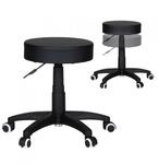 AMSTYLE Hocker Design Arbeitshocker Kunstleder Schwarz Sitzhocker mit Rollen