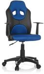 hjh OFFICE 670800 Kinder-Drehstuhl Kid Game AL Kunstleder Schwarz/Blau