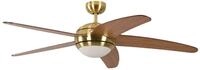 Deckenventilator mit Beleuchtung und Fernbedienung Melton, Geh&auml;use Messing,