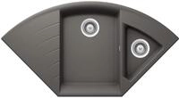 SCHOCK hochwertige Eck-K&uuml;chensp&uuml;le 108,2 x 57,5 cm Lotus C-150 Silverstone -