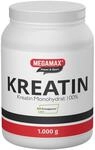 MEGAMAX Kreatin Pulver 1 kg -hochdosiert reines Creatin Monohydrat Creapure