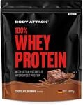 Body Attack 100% Whey Protein - Chocolate Brownie - 900 g - Made in Germany - Extra