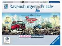 Ravensburger Puzzle 15102 - Mit dem Bulli über den Brenner - 1000 Teile VW Puzzle