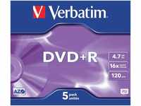 Verbatim DVD+R 16x Speed Scratch Resistant Surface Jewel Case 5er Pack