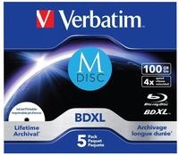 Verbatim M-Disc BD-R mit 100 GB - 4-fache Brenngeschwindigkeit - langlebige Blu-Ray