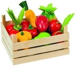 Goki 51658 Eine Kiste Gef&uuml;llt mit Obst und Gem&uuml;se f&uuml;r Einkaufen und Kochspiel,