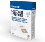 Nilfisk Original 5 Staubsaugerbeutel + Vorfilter - One Staubsaugerzubeh&ouml;r (78602600)