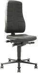 bimos Arbeitsdrehstuhl mit Ergonomiefunktionen - mit Rollen - PU-Schaum, schwarz -