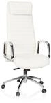 hjh OFFICE 600902 Chefsessel ASPERA 20 Nappaleder Wei&szlig;/Chrom B&uuml;rostuhl mit hoher