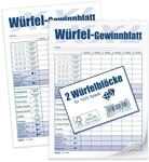 RNKVERLAG XXL W&uuml;rfelspiel-Gewinnblatt-Block, DIN A5 Format, 2x Bl&ouml;cke mit je...
