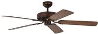 Deckenventilator ohne Beleuchtung Potkuri, Geh&auml;use Bronze Antik, Wendefl&uuml;gel Eiche
