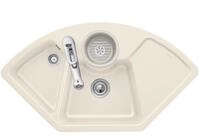 Villeroy & Boch Solo Eck Ivory Keramik-Sp&uuml;le Ecksp&uuml;le K&uuml;chensp&uuml;le Einbau Beige