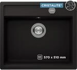 SCHOCK K&uuml;chensp&uuml;le Nemo N-100 in Nero I kompakte Granitsp&uuml;le f&uuml;r 60 cm