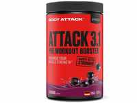 Body Attack Pre Workout Booster – Johannisbeer-Cassis - 600 g - Hochdosierter...