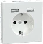 Schneider Electric Merten Schuko-Steckdose mit USB Anschluss, MEG2366-6035