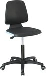 Interstuhl bimos Arbeitsstuhl Labsit 2, K-Leder blau Sitzh&ouml;he 450-650 mm mit Rollen