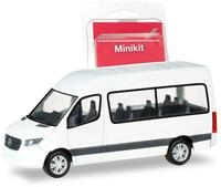 Herpa Modellbausatz MiniKit: Mercedes-Benz Sprinter Bus Hochdach, wei&szlig;, Miniatur im